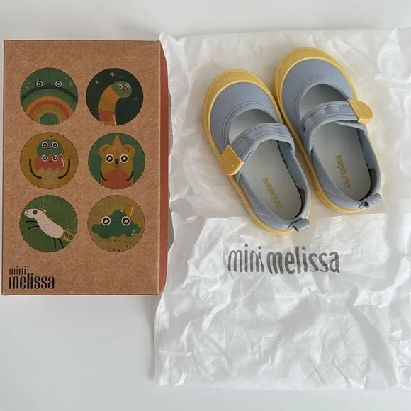Mini Melissa Basic Blue and Yellow Sneaker 8C - Picture 8 of 10